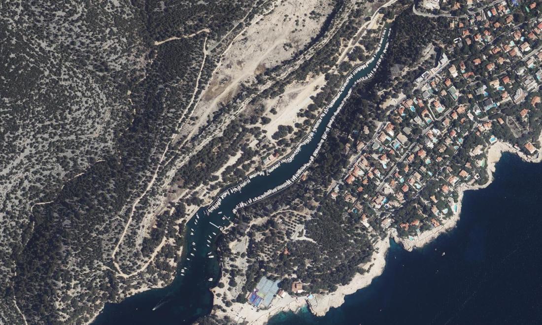 Vue aérienne — Port de la Calanque de Port Miou
