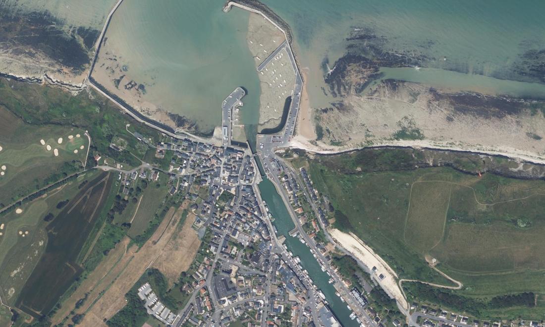 Vue aérienne — Port de Port en Bessin - Huppain