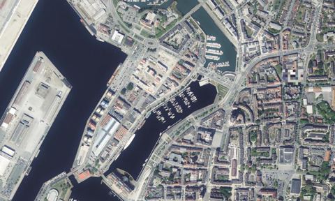 Vue aérienne — port du bassin du Commerce