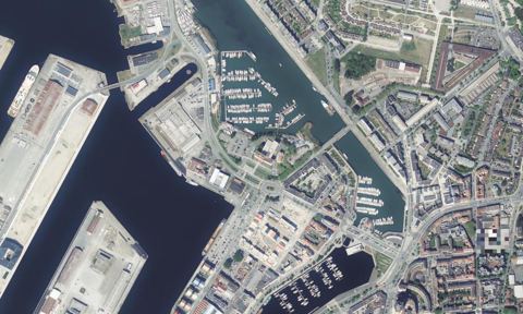 Vue aérienne — grand port maritime de Dunkerque