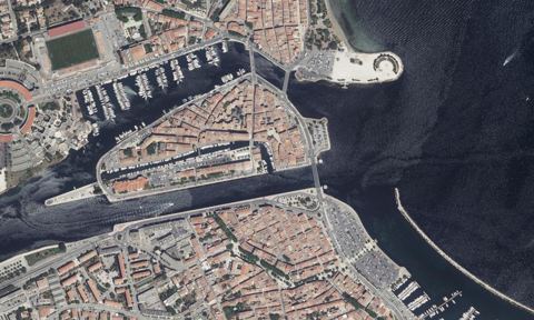 Vue aérienne — Port du Miroir aux oiseaux