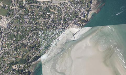 Vue aérienne — Port d'échouage de Locquirec